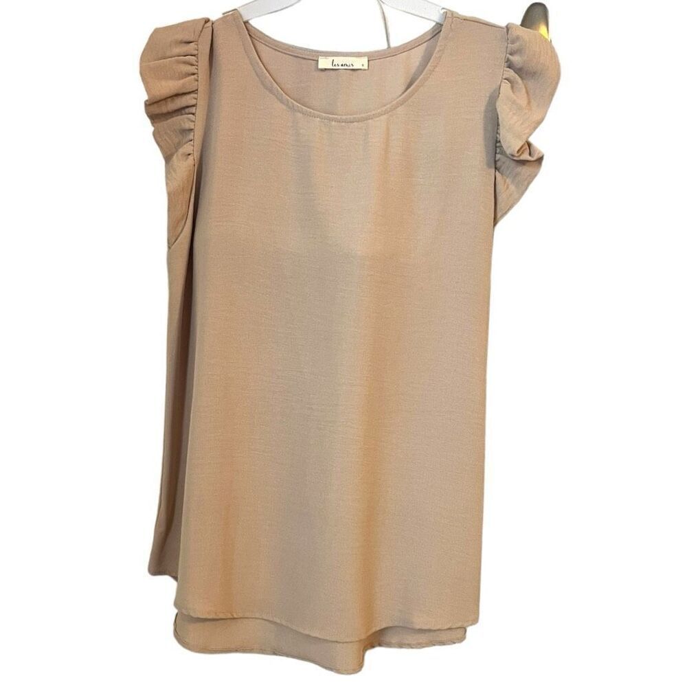 Les Amis Ruffle Top Size Large